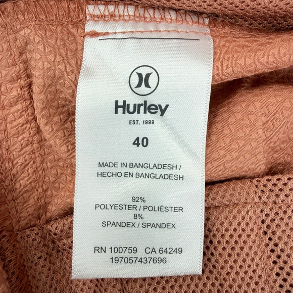 New Hurley Trek Hybrid Shorts Mens 40 Light Orange Water-Repellent Zipper Pocket - Picture 6 of 9